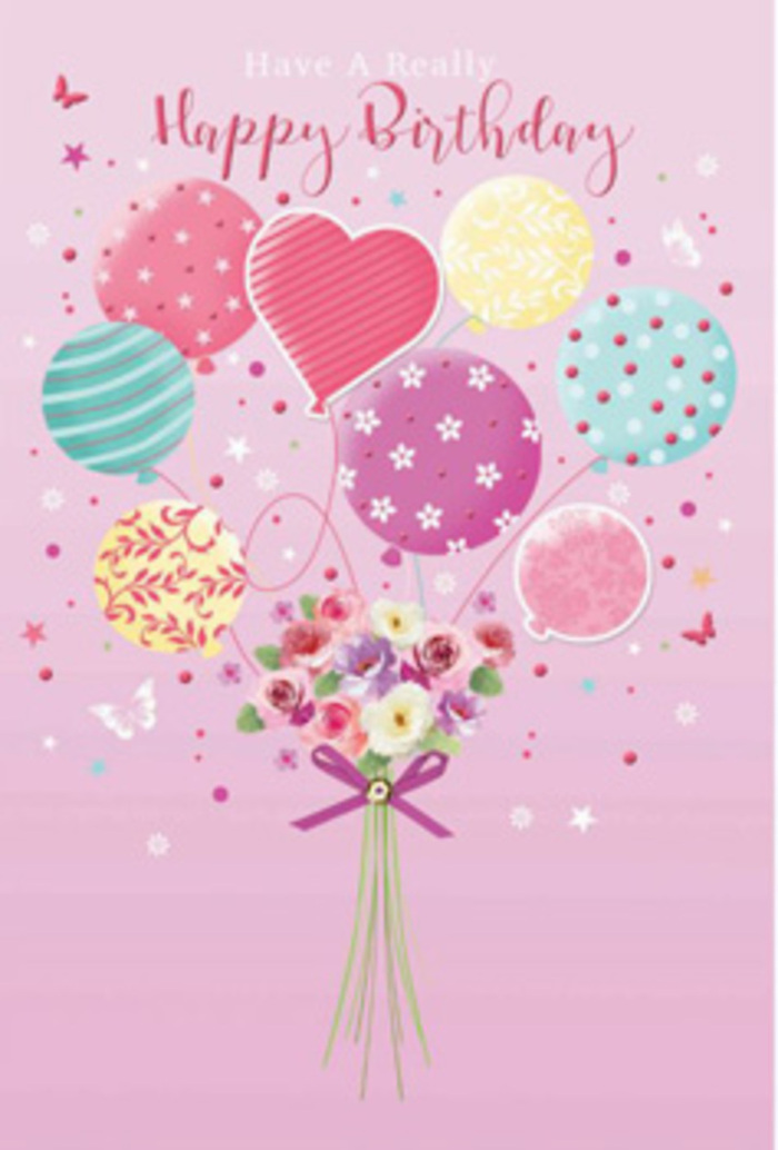 A sense of joyful calm fills this birthday artwork, as if it has gathered the peaceful spirit of Hackney Marshes and woven it into balloons and blooms. At the heart of the scene, a bouquet of pastel balloons appears to hover weightlessly, their rounded shapes overlapping like soft clouds at dawn. Each balloon carries a different celebratory pattern: candy-like stripes curl around some, while others shimmer with polka dots or delicate floral designs, all in hues of pale sunshine yellow, rosy pink, minty green, and dusky lavender. Beneath this playful canopy, a hand-tied birthday bouquet anchors the design, its stems drawn together as if freshly gathered from a local florist's workbench. Petite roses and daisy-like blossoms nestle closely, their petals shaded from creamy ivory to warm blush, giving the impression of light slowly waking over the marshland meadows. The bouquet is finished with a neat purple bow that feels both whimsical and intentional, like the final touch before a delivery heading out toward the towpaths and quiet residential streets around Hackney Marshes. Gentle, diffused light bathes the entire scene, catching the rounded sheen of the balloons and the soft curves of each petal, creating a mood of thoughtful celebration. The image whispers happiness rather than shouting it, perfectly suited to someone who loves nature, subtle colour, and heartfelt birthday gestures.